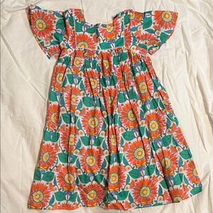 Mini Boden Floral Sunflower Kids Dress